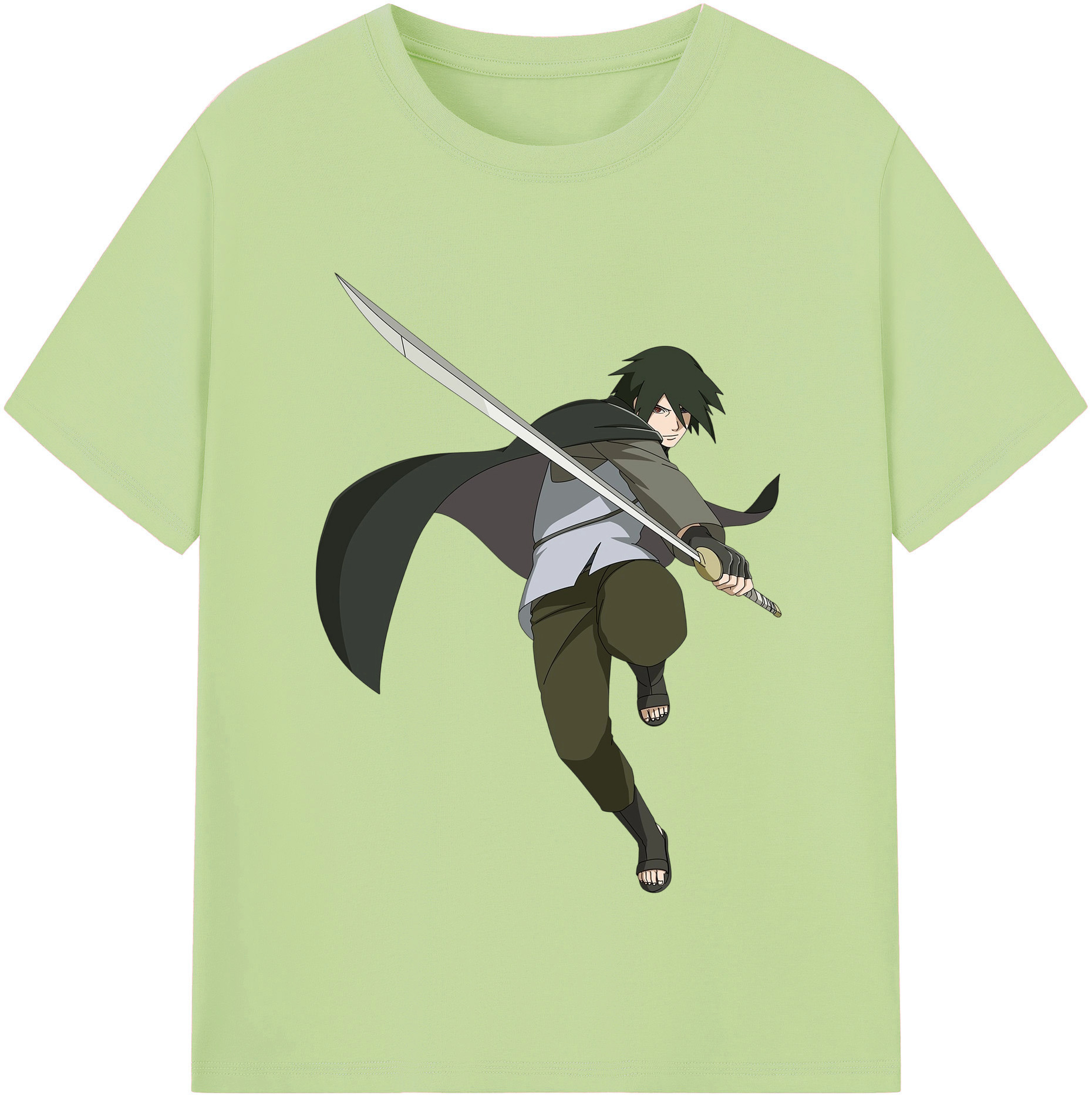 （画像用） NARUTO -ナルト- うちは サスケ Uchiha Sasuke 綿100％半袖Tシャツ（フロントプリント）